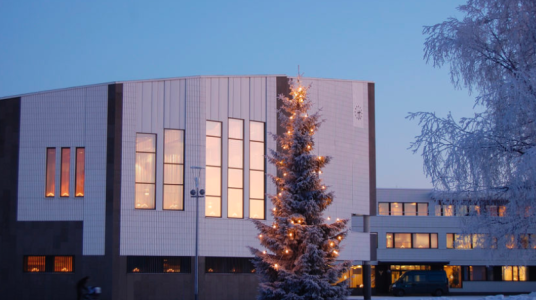 Town hall of Rovaniemi, the official home of Santa Claus in Lapland