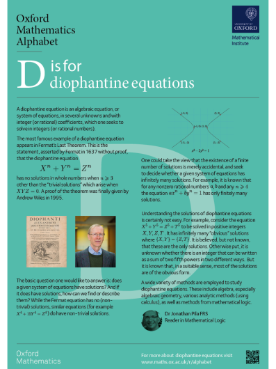 Preview of D is for diophantine equations poster