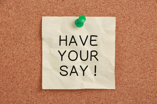 Image saying "Have your say"