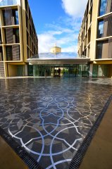 A view of the Penrose Paving towards the Andrew Wiles building