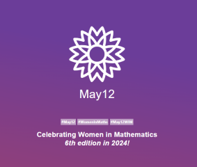 A white flower logo on a purple-pink background, with the words 'May12 / 6th edition in 2024!' underneath
