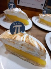 Lemon pie with Cafe Pi flag