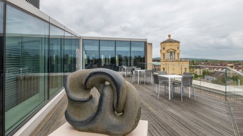 view from roof terrace towards Radcliffe Observatory