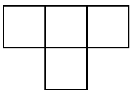 a tile made of four squares in a T shape