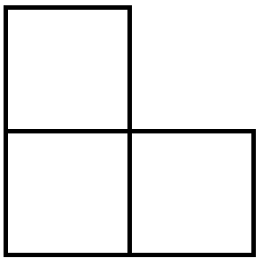 a tile made of three squares in an L shape