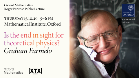 Banner for event with photo of Hawking