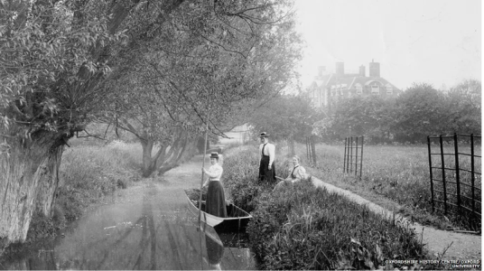 Three LMH students punting c1900 Three LMH students punting c1900
