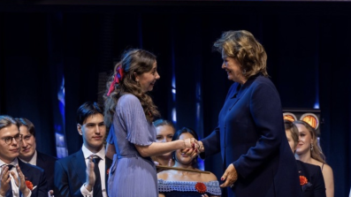 Eleonora receiving the award Eleonora receiving the award