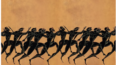 a victory prize from ca. 530 BC depicting a foot race, attributed
to the painter Euphiletos. a victory prize from ca. 530 BC depicting a foot race, attributed
to the painter Euphiletos.