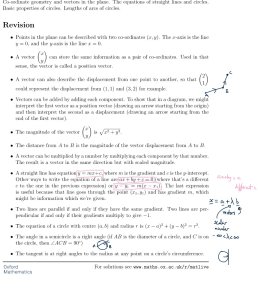 Annotated worksheet. An equation x=a + lambda times b with vectors has been added to the list of "ways to write a line".