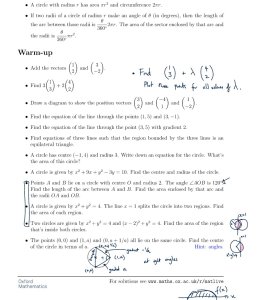 Annotated worksheet. Some diagrams are added for the warm-up questions, which are also added below.