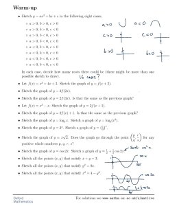 MAT livestream. Two parabolas are shown (a>0 smile and a<0 frown) and the first warm-up question is labelled 