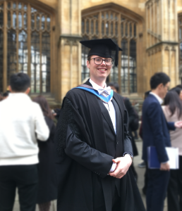 Brian Tyrrell in academic dress. 