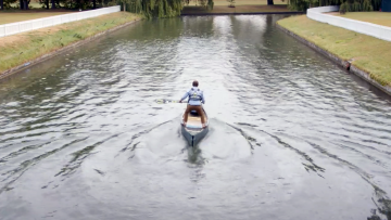 Shot of man gunwale bobbing