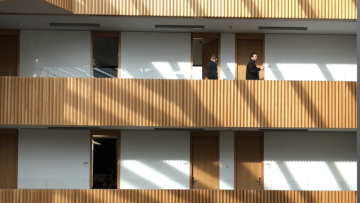 Escher staircase in the Oxford Mathematics Building with sun reflection Escher staircase in the Oxford Mathematics Building with sun reflection