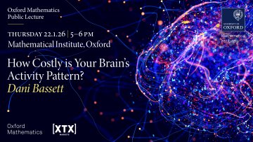 Banner for event. Abstract brain image and details.