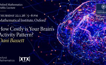Banner for event. Abstract brain image and details.