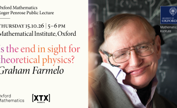 Banner for event with photo of Hawking