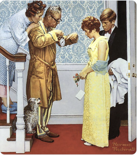 Norman Rockwell - First date, Home Late Norman Rockwell - First date, Home Late