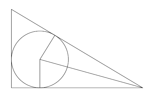 The diagram in the question, but the centre of the circle is joined with lines to the points of contact and also to P The diagram in the question, but the centre of the circle is joined with lines to the points of contact and also to P