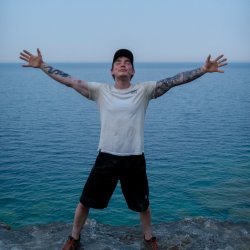 A picture of me standing on a cliff A picture of me standing on a cliff