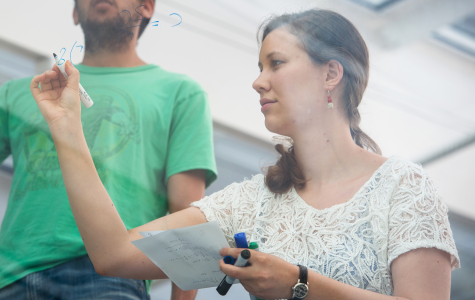 Bernadette writing on whiteboard