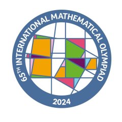 International Mathematical Olympiad logo; a blue ring with green/orange/pink coloured shapes within it International Mathematical Olympiad logo; a blue ring with green/orange/pink coloured shapes within it