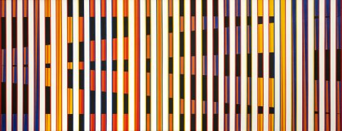 Kathleen Hyndman (1928-2022), Long Triangle, 1975, acrylic on canvas, 96.5 x 254 cm Kathleen Hyndman (1928-2022), Long Triangle, 1975, acrylic on canvas, 96.5 x 254 cm
