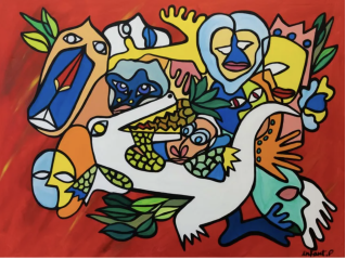 Enfant Précoce, La lutte, portrait de famille, 2017 Enfant Précoce, La lutte, portrait de famille, 2017