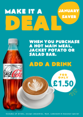 Banner for drink offer Banner for drink offer