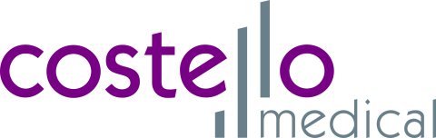 The costello medical logo, consisting of the company name in purple and grey