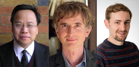 Photos of the three of them, left to right