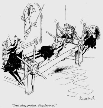 'Come along, prefects. Playtime over' by Ronald Searle