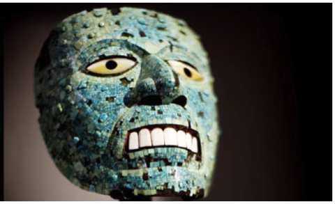 Mosaic mask of the god Tezcatlipoca, Mosaic mask of the god Tezcatlipoca,