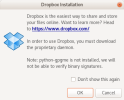 Dropbox daemon installation