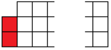 A 3 by n grid, with the left edge under the missing corner covered by a single domino