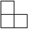 three squares arranged into a L shape - a two by two square with a corner removed three squares arranged into a L shape - a two by two square with a corner removed