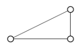 One hub connected to two tips which are also connected