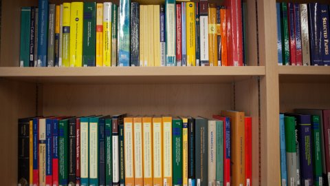 shelved library books