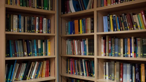 shelved library books