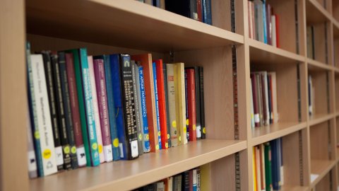 shelved library books