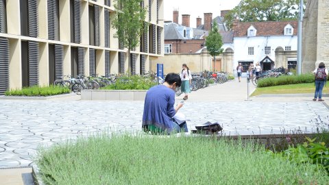 view across the Penrose paving towards Woodstock Road