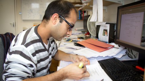 Student working on a research paper