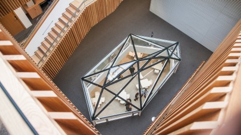 view down through the north crystal