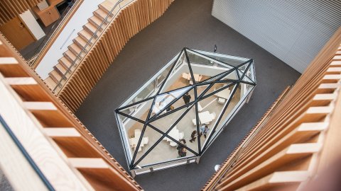 view down through the north crystal