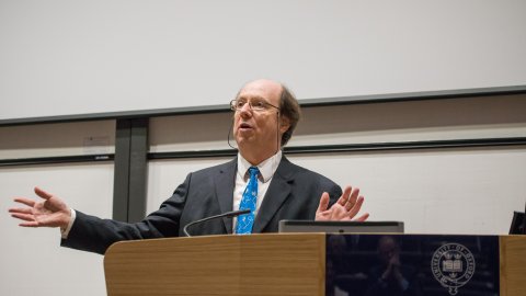 Presenting from the lectern in L1