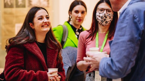 woman and man in discussion at work