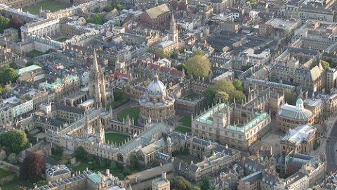 Bird eye view over Oxford