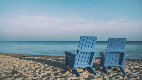 deckchairs on beach