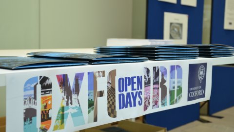 Welcome desk at an Open Day